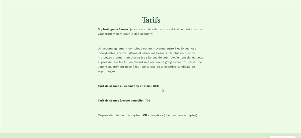Avant — section secondaire WordPress